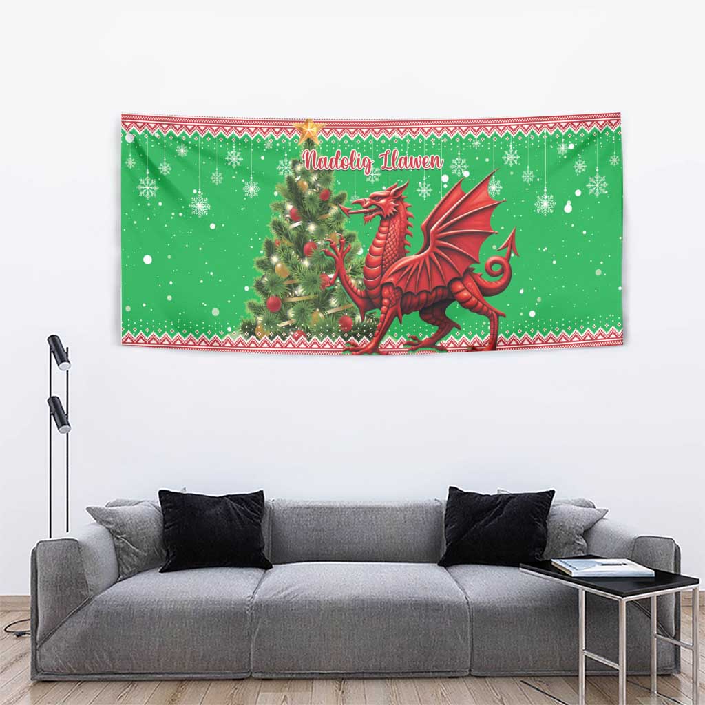 Wales Christmas Tapestry Welsh Dragon Nadolig Llawen - Wonder Print Shop