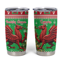 Wales Christmas Tumbler Cup Welsh Dragon Nadolig Llawen - Wonder Print Shop