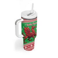 Wales Christmas Tumbler With Handle Welsh Dragon Nadolig Llawen - Wonder Print Shop