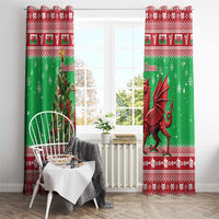 Wales Christmas Window Curtain Welsh Dragon Nadolig Llawen - Wonder Print Shop