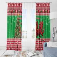Wales Christmas Window Curtain Welsh Dragon Nadolig Llawen - Wonder Print Shop