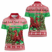 Wales Christmas Women Polo Shirt Welsh Dragon Nadolig Llawen - Wonder Print Shop