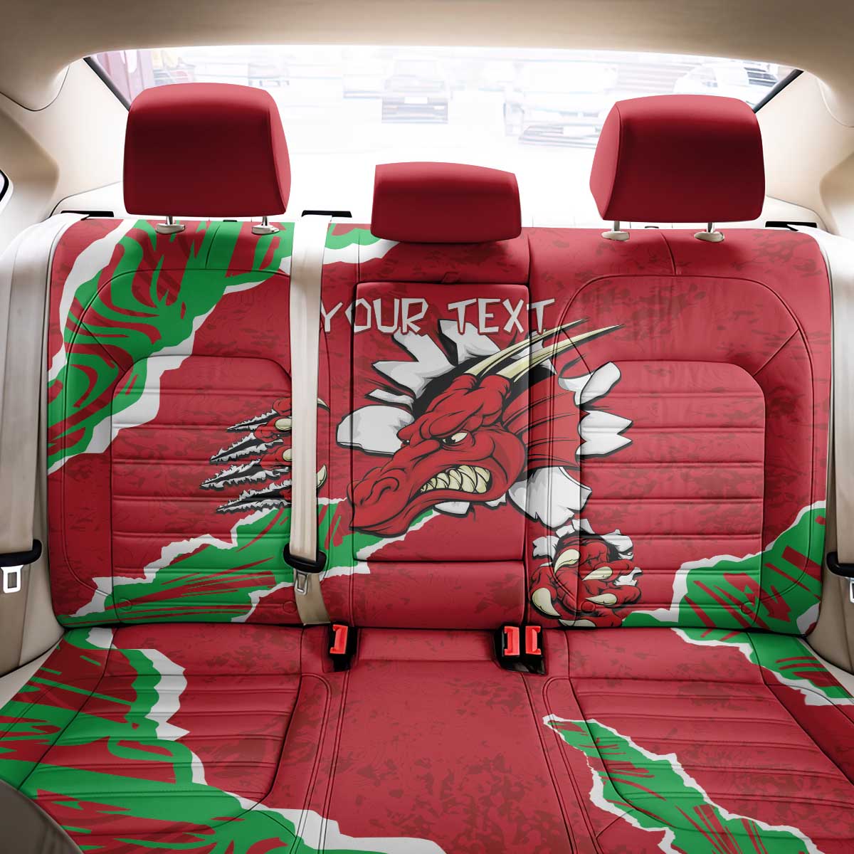 Personalised Wales Back Car Seat Cover Welsh Dragon - Wonder Print Shop
