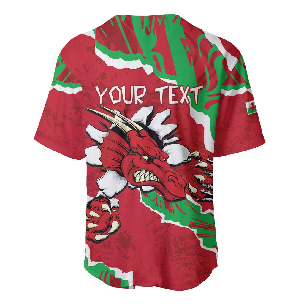 Personalised Wales Baseball Jersey Welsh Dragon - Wonder Print Shop