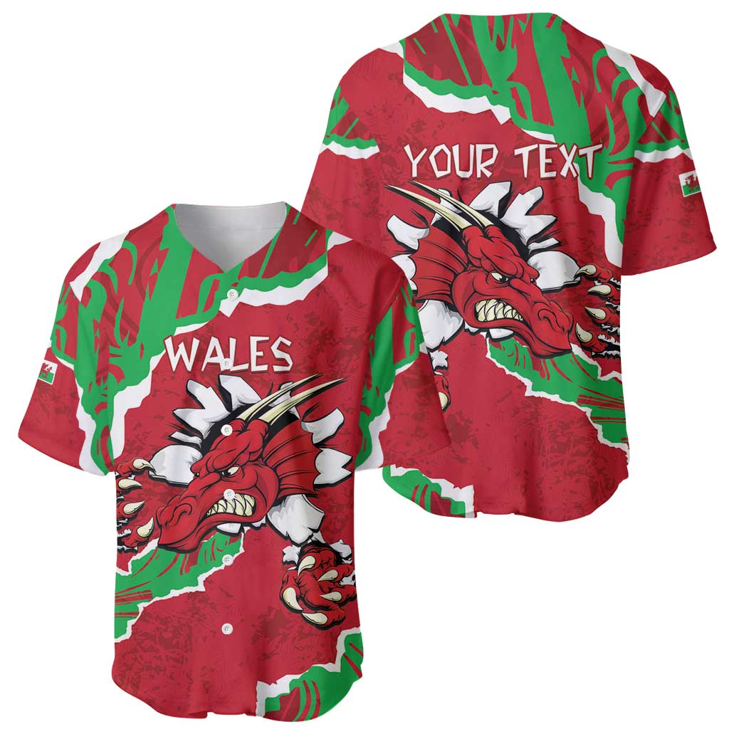 Personalised Wales Baseball Jersey Welsh Dragon - Wonder Print Shop