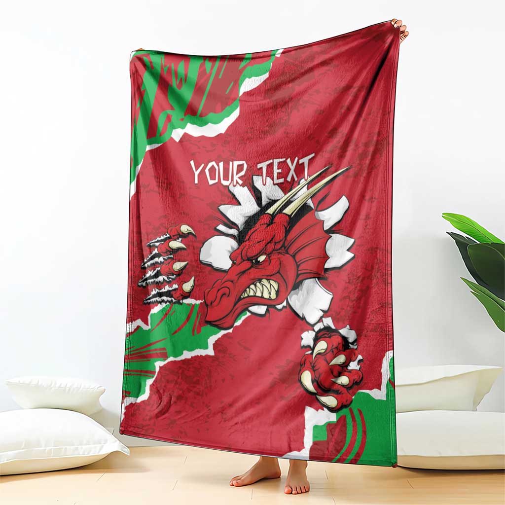 Personalised Wales Blanket Welsh Dragon