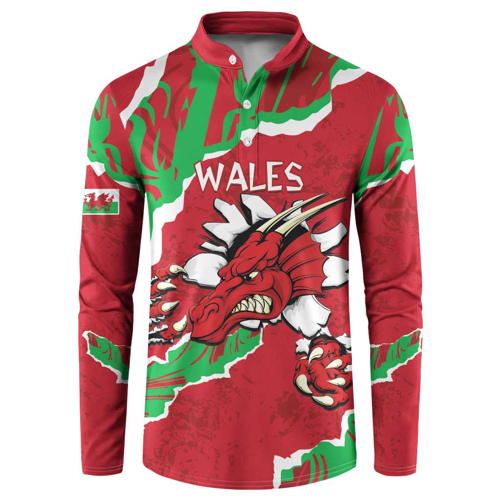 Personalised Wales Button Sweatshirt Welsh Dragon - Wonder Print Shop