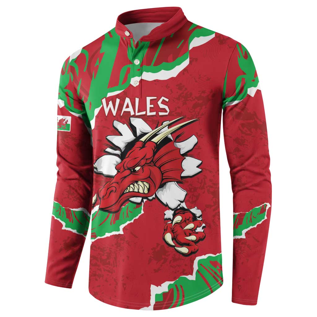 Personalised Wales Button Sweatshirt Welsh Dragon - Wonder Print Shop