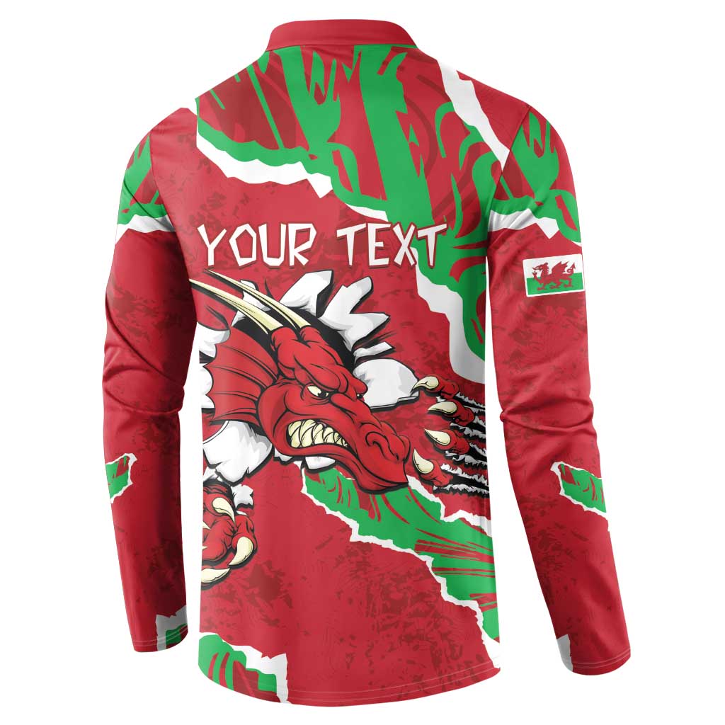 Personalised Wales Button Sweatshirt Welsh Dragon - Wonder Print Shop