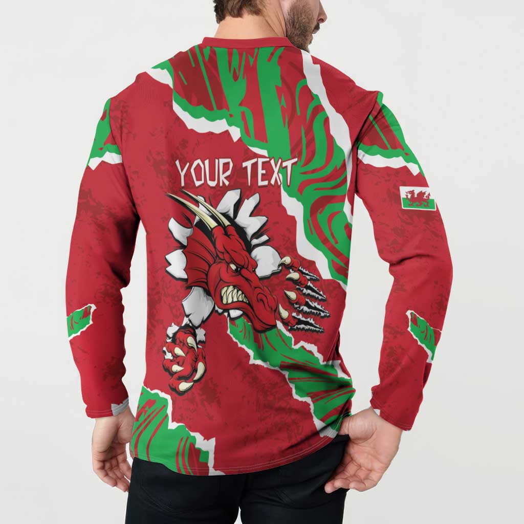 Personalised Wales Button Sweatshirt Welsh Dragon - Wonder Print Shop