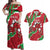 Personalised Wales Couples Matching Off Shoulder Maxi Dress and Hawaiian Shirt Welsh Dragon - Wonder Print Shop