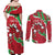 Personalised Wales Couples Matching Off Shoulder Maxi Dress and Long Sleeve Button Shirt Welsh Dragon - Wonder Print Shop
