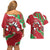 Personalised Wales Couples Matching Off Shoulder Short Dress and Hawaiian Shirt Welsh Dragon - Wonder Print Shop