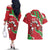 Personalised Wales Couples Matching Off The Shoulder Long Sleeve Dress and Hawaiian Shirt Welsh Dragon - Wonder Print Shop