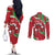 Personalised Wales Couples Matching Off The Shoulder Long Sleeve Dress and Long Sleeve Button Shirt Welsh Dragon