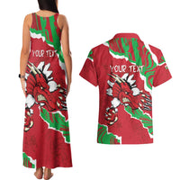 Personalised Wales Couples Matching Tank Maxi Dress and Hawaiian Shirt Welsh Dragon - Wonder Print Shop