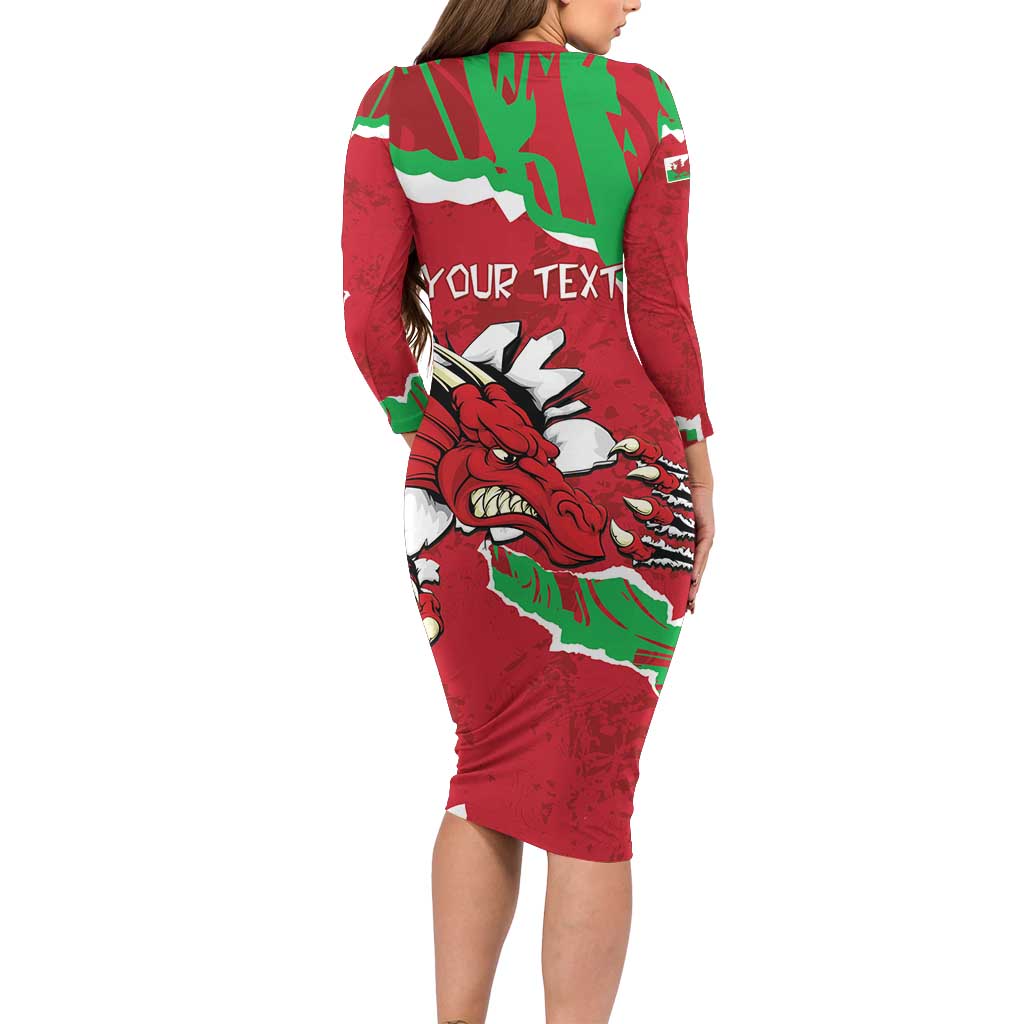 Personalised Wales Family Matching Long Sleeve Bodycon Dress and Hawaiian Shirt Welsh Dragon - Wonder Print Shop