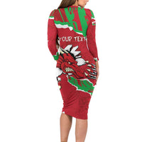 Personalised Wales Family Matching Long Sleeve Bodycon Dress and Hawaiian Shirt Welsh Dragon - Wonder Print Shop