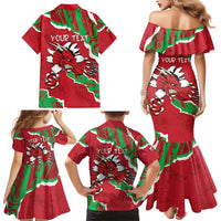 Personalised Wales Family Matching Mermaid Dress and Hawaiian Shirt Welsh Dragon - Wonder Print Shop