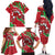 Personalised Wales Family Matching Off The Shoulder Long Sleeve Dress and Hawaiian Shirt Welsh Dragon - Wonder Print Shop