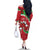 Personalised Wales Family Matching Off The Shoulder Long Sleeve Dress and Hawaiian Shirt Welsh Dragon - Wonder Print Shop