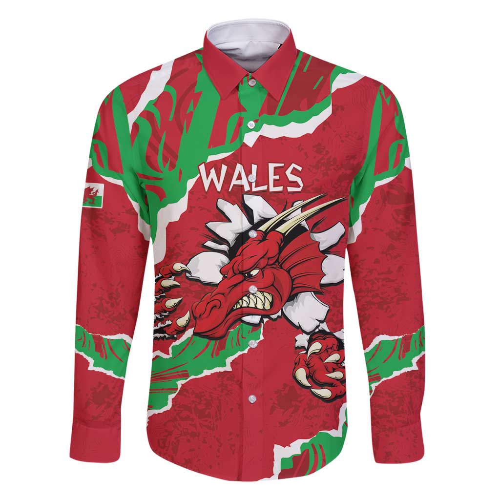 Personalised Wales Family Matching Off Shoulder Short Dress and Hawaiian Shirt Welsh Dragon - Wonder Print Shop