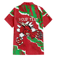 Personalised Wales Family Matching Short Sleeve Bodycon Dress and Hawaiian Shirt Welsh Dragon - Wonder Print Shop