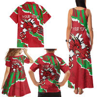 Personalised Wales Family Matching Tank Maxi Dress and Hawaiian Shirt Welsh Dragon - Wonder Print Shop