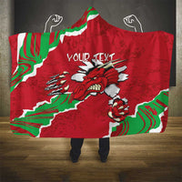 Personalised Wales Hooded Blanket Welsh Dragon
