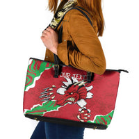 Personalised Wales Leather Tote Bag Welsh Dragon - Wonder Print Shop