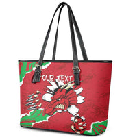 Personalised Wales Leather Tote Bag Welsh Dragon - Wonder Print Shop