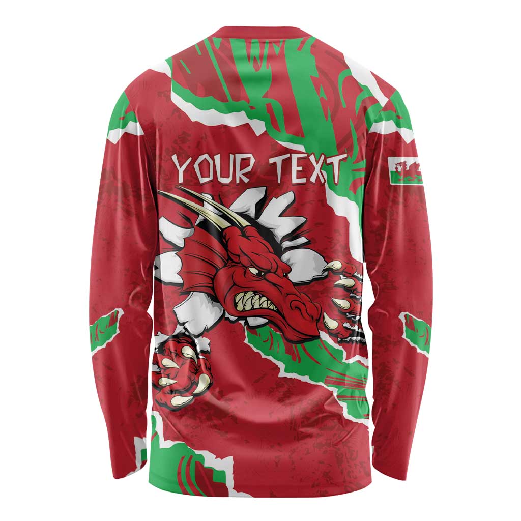 Personalised Wales Long Sleeve Shirt Welsh Dragon - Wonder Print Shop