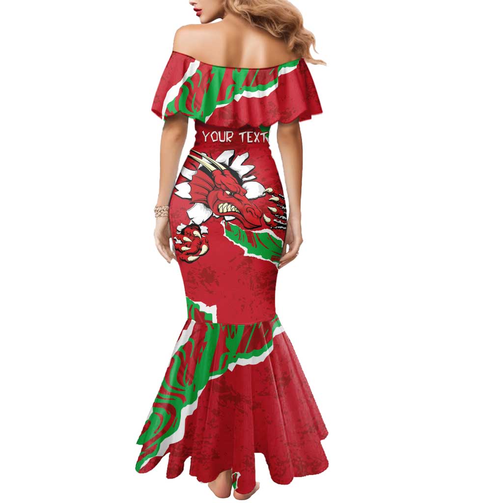 Personalised Wales Mermaid Dress Welsh Dragon - Wonder Print Shop