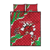 Personalised Wales Quilt Bed Set Welsh Dragon - Wonder Print Shop