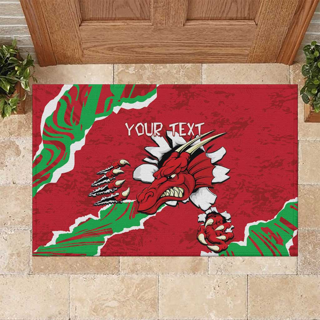 Personalised Wales Rubber Doormat Welsh Dragon - Wonder Print Shop