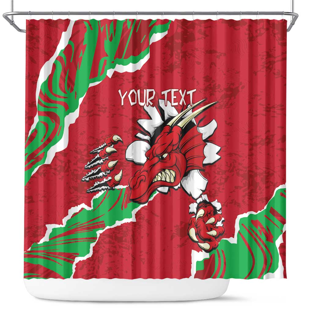 Personalised Wales Shower Curtain Welsh Dragon