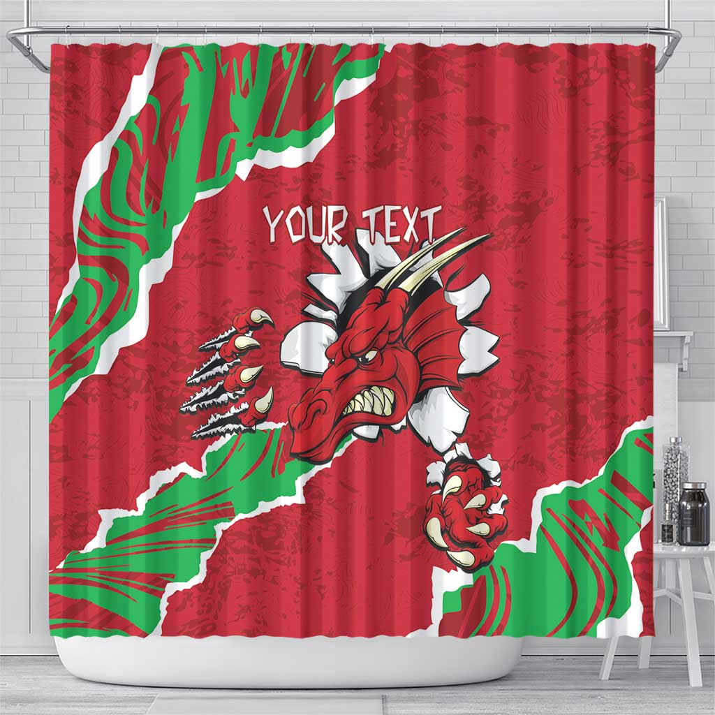 Personalised Wales Shower Curtain Welsh Dragon