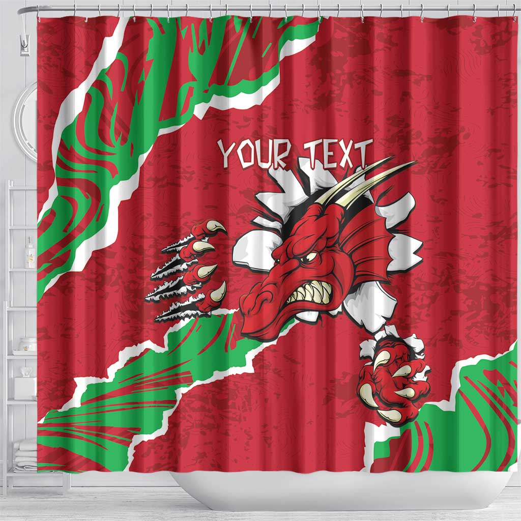 Personalised Wales Shower Curtain Welsh Dragon