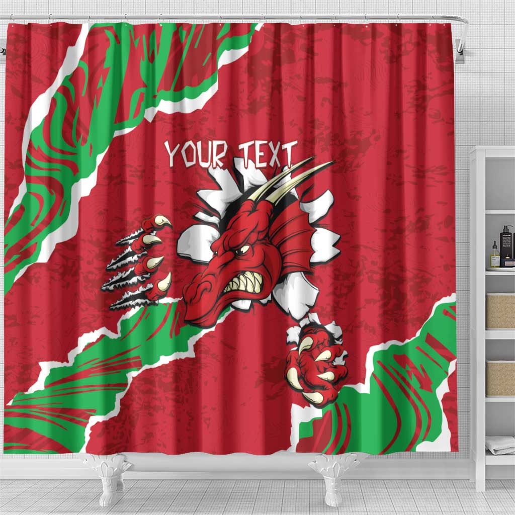 Personalised Wales Shower Curtain Welsh Dragon