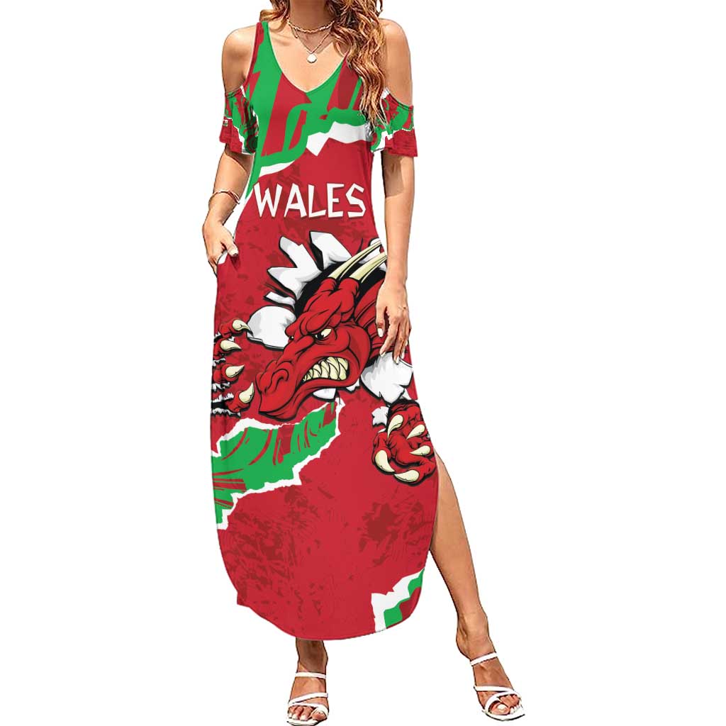 Personalised Wales Summer Maxi Dress Welsh Dragon - Wonder Print Shop