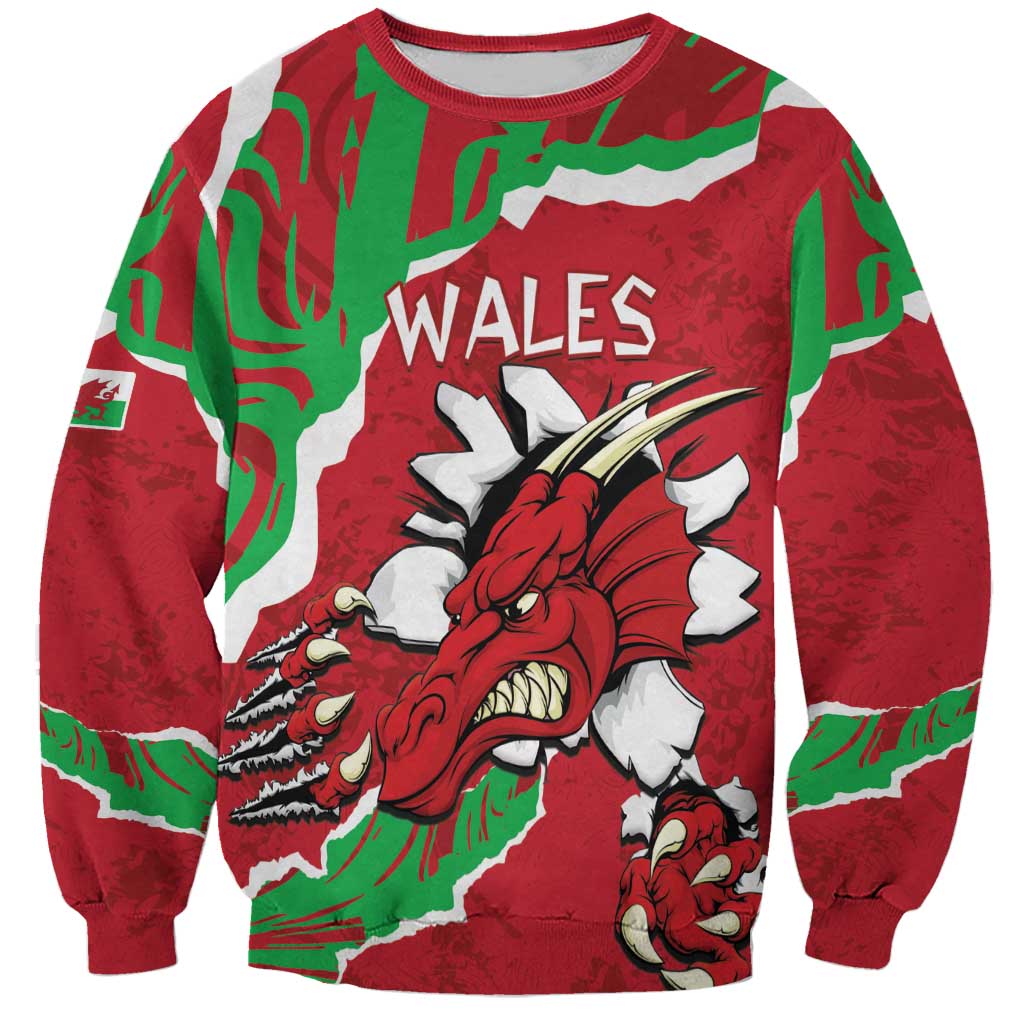 Personalised Wales Sweatshirt Welsh Dragon - Wonder Print Shop
