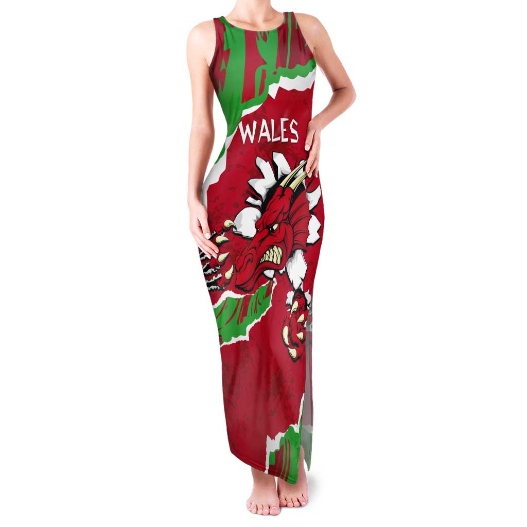 Personalised Wales Tank Maxi Dress Welsh Dragon - Wonder Print Shop