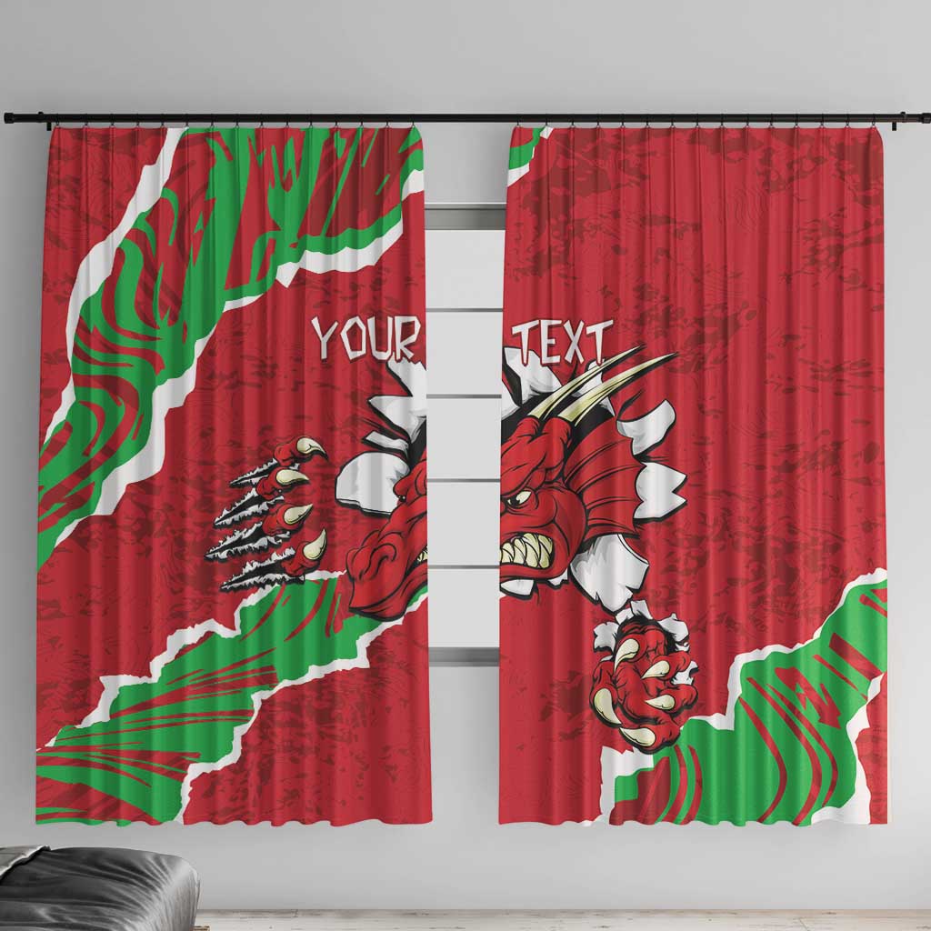 Personalised Wales Window Curtain Welsh Dragon - Wonder Print Shop