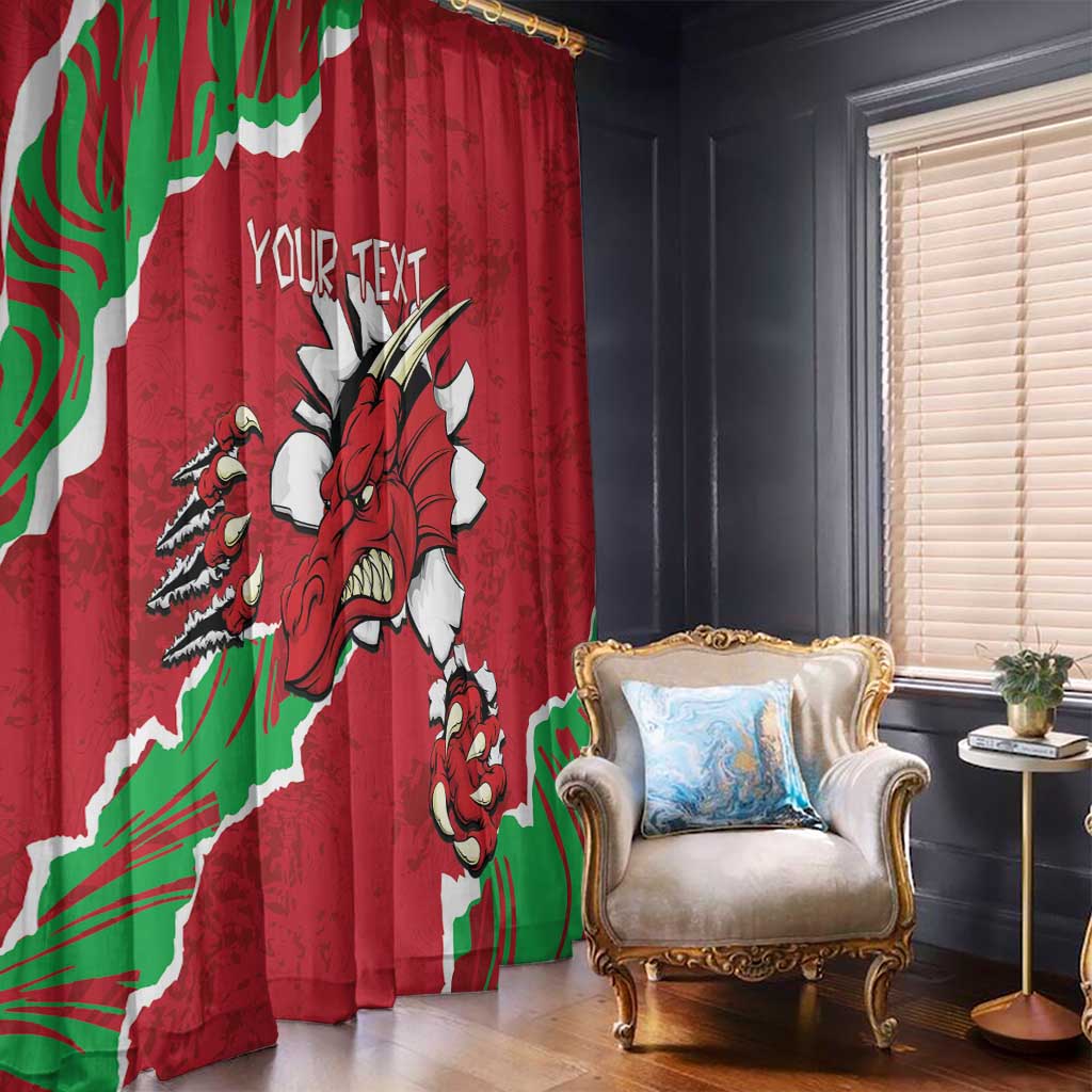 Personalised Wales Window Curtain Welsh Dragon - Wonder Print Shop