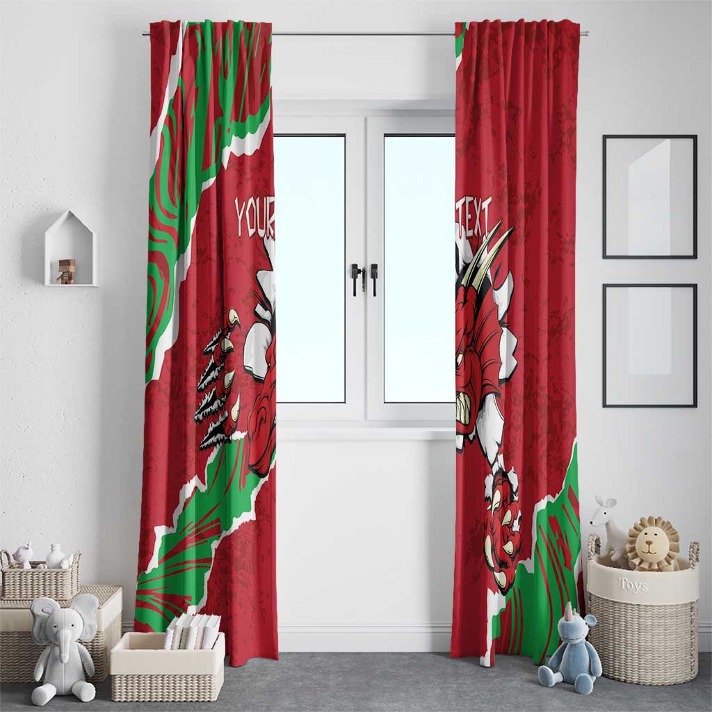 Personalised Wales Window Curtain Welsh Dragon - Wonder Print Shop