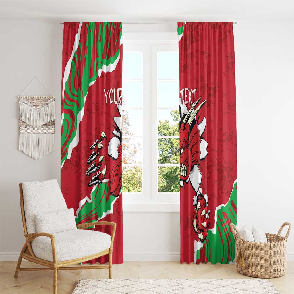 Personalised Wales Window Curtain Welsh Dragon - Wonder Print Shop