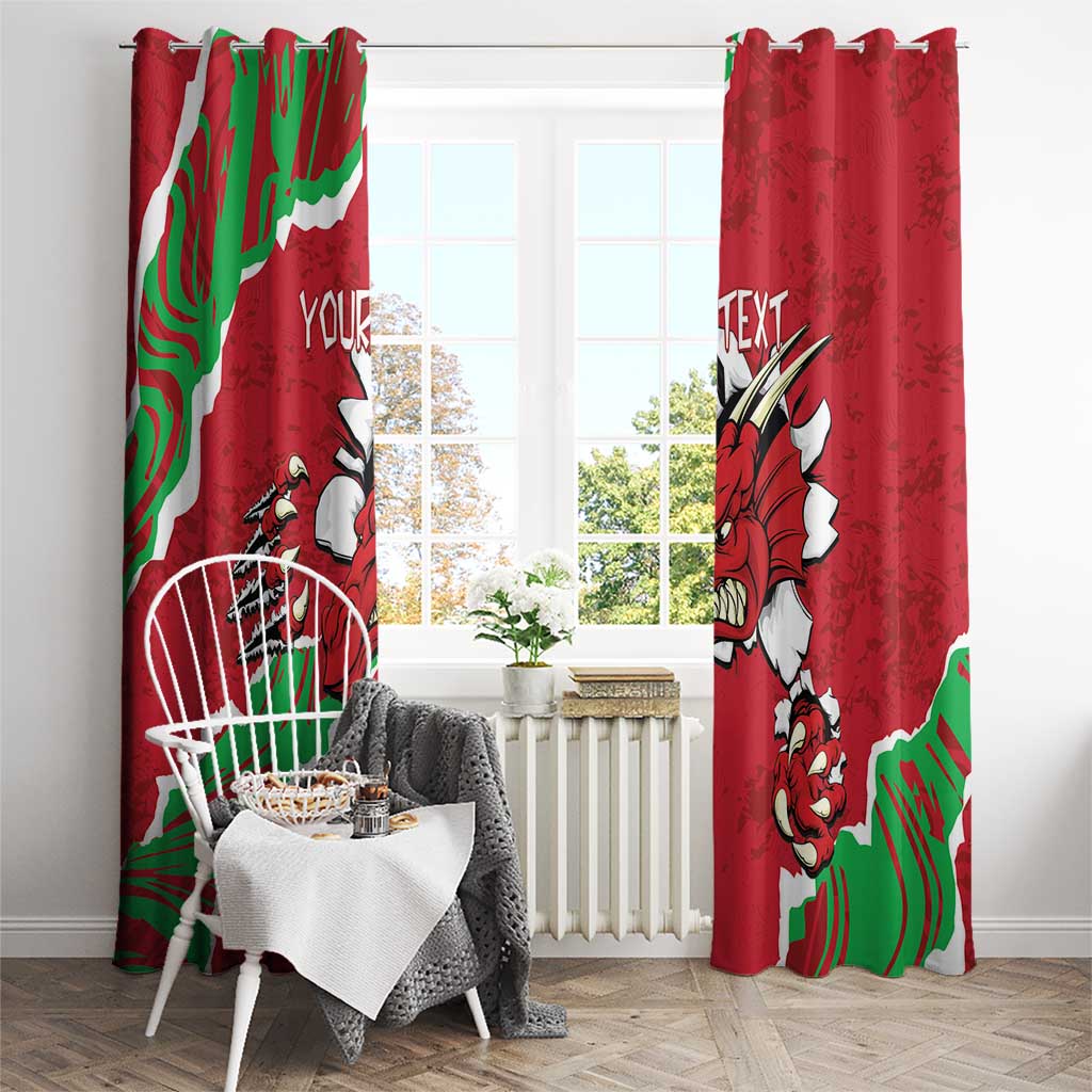 Personalised Wales Window Curtain Welsh Dragon - Wonder Print Shop