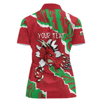 Personalised Wales Women Polo Shirt Welsh Dragon - Wonder Print Shop