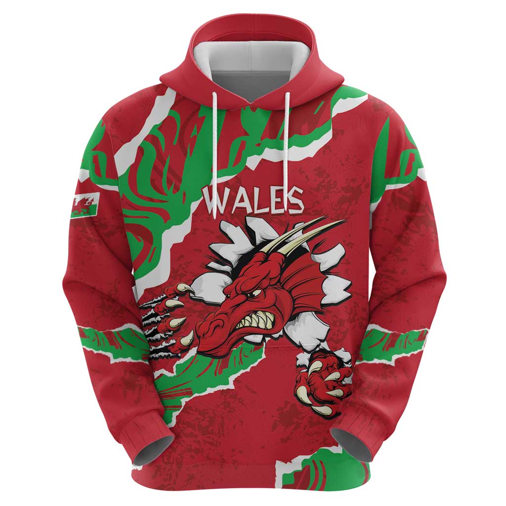 Personalised Wales Zip Hoodie Welsh Dragon - Wonder Print Shop