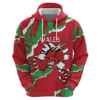 Personalised Wales Zip Hoodie Welsh Dragon - Wonder Print Shop